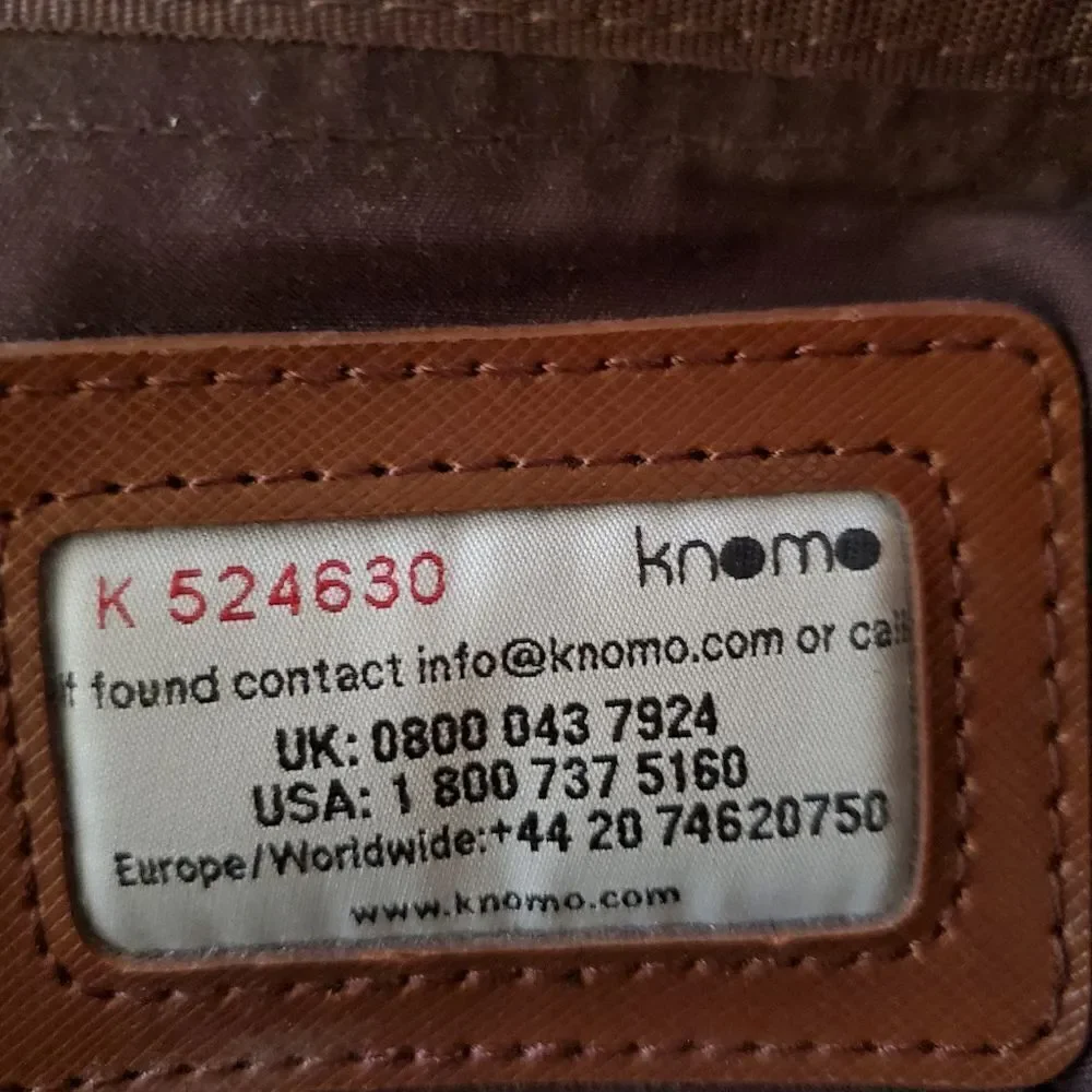 Knomo Tan Quilted Laptop Bag